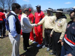The Umpires were part of the pre-match introduction